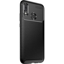 Teleplus Samsung Galaxy M10S Negro Karbon Tam Kapatan Cam Lacivert Silikon Cep Telefonu Kılıf