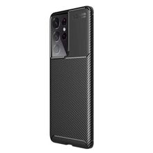 Teleplus Samsung Galaxy S21 Ultra 5g Karbon Dokulu Negro Tam Kapatan Ekran Koruyucu Lacivert Silikon Cep Telefonu Kılıf