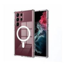 Teleplus Samsung Galaxy S22 Ultra 5G Manyetik Wiriless Destekli Hybrid Kapak Silikon Şeffaf Kılıf