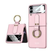 Teleplus Samsung Galaxy Z Flip3 5g Sert Flip Halka Tutmalı Kıpta Kapak Pembe Kılıf