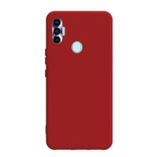 Teleplus Tecno Spark 7 Pro Mat Biye Silikon Kırmızı Kılıf
