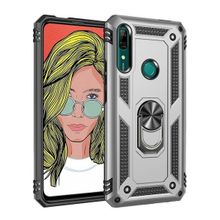 Teleplus Teleplus Huawei P Smart Pro Kılıf Vega Yüzüklü Tank Kapak Gümüş + Nano Ekran Koruyucu