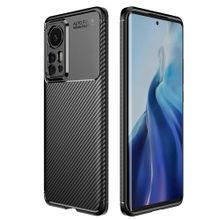 Teleplus Xiaomi 12 Pro Kamera Korumalı Negro Karbon Dokulu Silikon Lacivert Kılıf