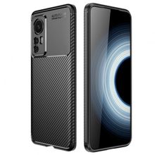 Teleplus Xiaomi 12T Kamera Korumalı Negro Karbon Dokulu Silikon Lacivert Kılıf