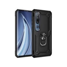 Teleplus Xiaomi Mi 10 Pro Vega Yüzüklü Tank Kapak Siyah + Tam Kapatan Cam Kılıf