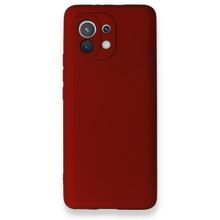 Teleplus Xiaomi Mi 11 Lite Kamera Korumalı Premier Silikon Bordo Nano Ekran Koruyucu Cep Telefonu Kılıfı