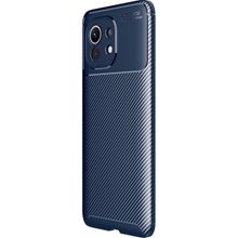Teleplus Xiaomi Mi 11 Lüks Kamera Korumalı Karbon Lacivert Silikon Cep Telefonu Kılıf