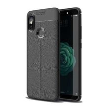 Teleplus Xiaomi Mi 8 Se Deri Dokulu Siyah Silikon Kılıf