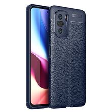 Teleplus Xiaomi Poco F3 Kamera Korumalı Deri Dokulu Lacivert Nano Ekran Koruyucu Silikon Cep Telefonu Kılıf