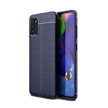 Teleplus Xiaomi Poco M3 Deri Dokulu Lacivert Silikon Cep Telefonu Kılıf
