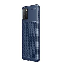 Teleplus Xiaomi Poco M3 Karbon Dokulu Kahverengi Silikon Cep Telefonu Kılıf