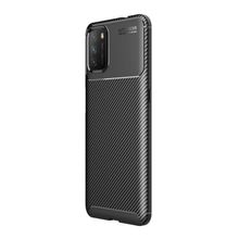 Teleplus Xiaomi Poco M3 Karbon Dokulu Nano Ekran Koruyucu Siyah Silikon Cep Telefonu Kılıf