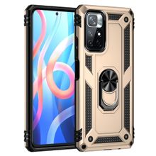 Teleplus Xiaomi Poco M4 Pro 5G Vega Yüzüklü Tank Silikon Altın Rengi Kılıf