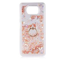 Teleplus Xiaomi Poco X3 Pro Sulu Yüzüklü Milce Glitter Silikon Pembe Kılıf