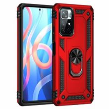 Teleplus Xiaomi Redmi 10 2022 Kılıf Vega Yüzüklü Tank Silikon Kırmızı Nano Ekran Koruyucu