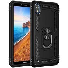 Teleplus Xiaomi Redmi 7A Vega Yüzüklü Tank Kapak Siyah Kılıf