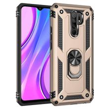 Teleplus Xiaomi Redmi 9 Vega Yüzüklü Çift Katmanlı Tank Kapak Siyah Kılıf