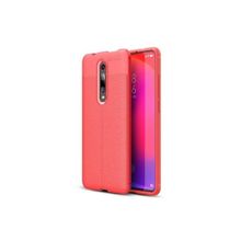 Teleplus Xiaomi Redmi K20 Deri Dokulu Siyah Uyumlu Silikon Kılıf
