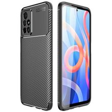 Teleplus Xiaomi Redmi Note 11 5G Kamera Korumalı Karbon Dokulu Silikon Lacivert Kılıf