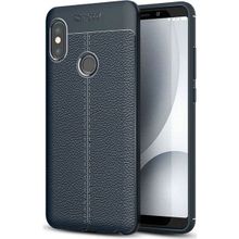 Teleplus Xiaomi Redmi Note 5 Pro Deri Dokulu Silikon Lacivert Kılıf