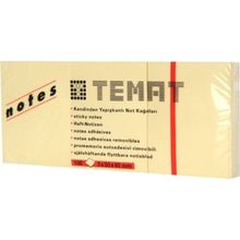 Temat 3x50x40 mm 100 Yaprak 3'lü Yapışkanlı Not Kağıdı