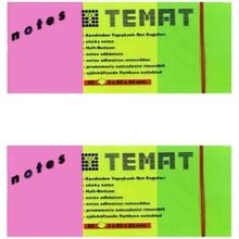 Temat 3x50x40 mm 2'li Karışık Renk Not Kağıdı