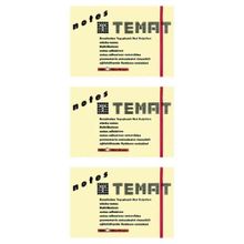 Temat 50X75 mm Pastel Sarı 3'lü Yapışkanlı Not Kağıdı