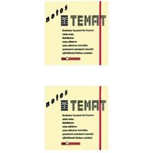 Temat 75 X 75 mm 2'li Pastel Sarı Postit - Yapışkanlı Kağıt
