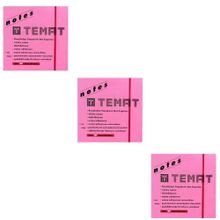 Temat 75 X 75 mm 3'lü Fosforlu Pembe Postit - Yapışkanlı Kağıt