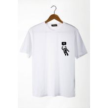 Terapi Men 22Y-3400761-3 Astronot Baskılı Bisiklet Yaka Oversize Rahat Kalıp Basic T-Shirt