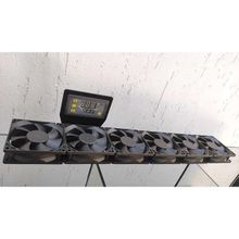 Termostatlı Akvaryum Soğutucu Fan 6lı Set - Ahşap - Bej - Siyah