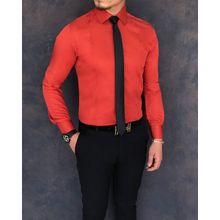 Terzi Adem T5904 İtalyan Kiremit Stil Slim Fit Erkek Kravat Yaka Gömlek