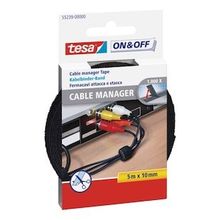 Tesa On&Off 5 mt 10 mm Siyah Kablo Organizatörü