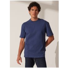 The Crow TC9010BASIC Bisiklet Yaka Baskılı İndigo Erkek T-shirt