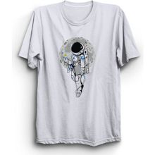 The Fame Astronot VIII Moon And Astronaut Uzay Beyaz Kadın T-shirt