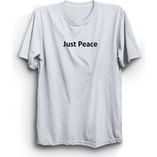 The Fame Just Peace Sadece Huzur Slogan Beyaz Kadın T-shirt