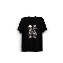 The Fame Kurukafa Temalı 4 Skull Rock Metal Müzik Grubu With Signs Siyah Kadın T-shirt