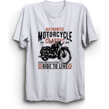 The Fame Motorcycle Motorsiklet Motorbike Ride To Live Beyaz Kadın T-shirt