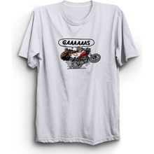The Fame Motosiklet Motobike Motorcycle Gaz Gas Chopper Beyaz Kadın T-shirt