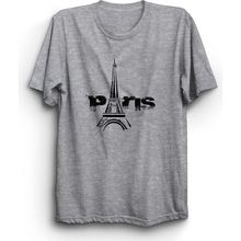 The Fame Paris Eyfel Kulesi Fransa France Eiffel Tower Gri Kadın T-shirt