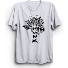 The Fame Şaşkın Zürafa Confused Giraffe Beyaz Kadın T-shirt