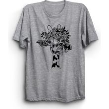 The Fame Şaşkın Zürafa Confused Giraffe Gri Kadın T-shirt