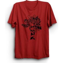 The Fame Şaşkın Zürafa Confused Giraffe Kırmızı Kadın T-shirt