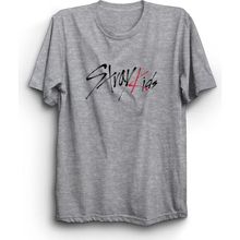 The Fame Stray Classic Logo K-Pop Kids Gri Kadın T-shirt