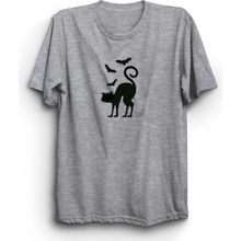 The Fame Yarasalar ve Kedi Cat And Bats Animal Gri Kadın T-shirt