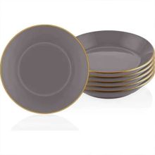 The Mia Basic 6'lı Set Gri 20 cm Yemek Tabağı