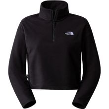 The North Face NF0A855NJK31 W 100 Glacier Cropped Yarım Fermuar Crop Siyah Kadın Polar