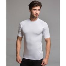 Thermoform Bambu Reglan Kısa Kol T-Shirt Beyaz L Erkek Günlük Kullanım İçin Organik Pamuklu Standart Kalıp