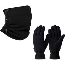 Thermoform Polar Unisex Eldiven-Boyunluk Seti Siyah