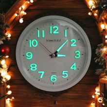 Time Gold Fosforlu Duvar Saati Oval Şekil 22 cm Plastik Materyal Modern Tasarım